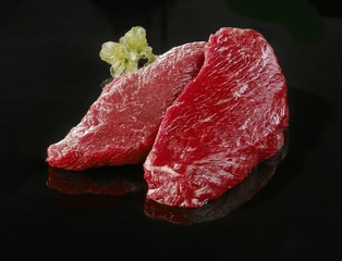 Raw ostrich steaks