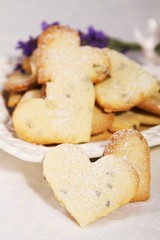 Heart-shaped biscuits
