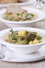 Autumnal stew with chicken hearts