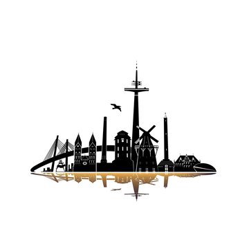 Bremer Skyline, abgerundet, Sehensw&uuml;rdigkeiten, Wahrzeichen