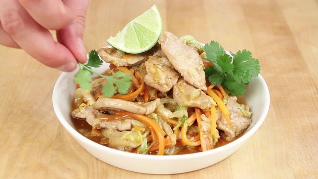 Stir-fried pork and vegetables