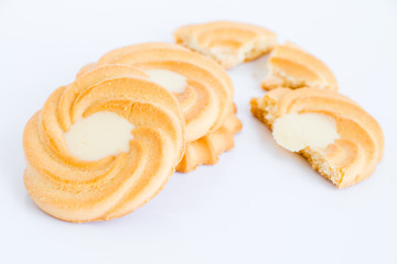 cookies on white background.