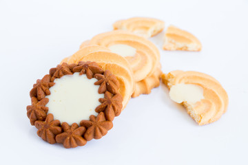 cookies on white background.