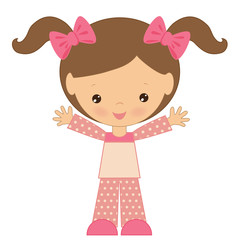 Girl in pajama vector illustration