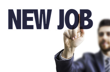 Business man pointing the text: New Job