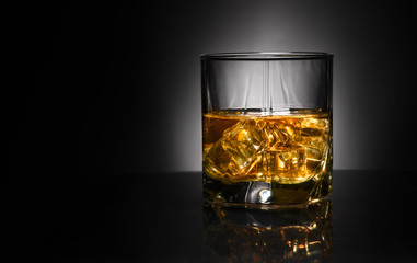 Luxury still life of whisky glass
