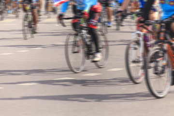 Fototapeta na wymiar Motion blurred biker