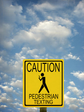 aged and worn vintage photo of people texting road sign