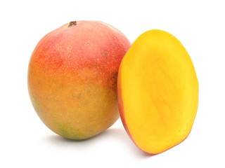mango slice isolated on white background