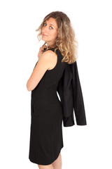 Beautiful woman doing different expressions in different sets of clothes: posing