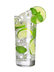 Mojito cocktail isolated on white