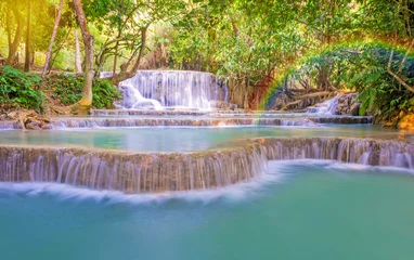  Waterval in regenwoud (Tat Kuang Si Waterfalls at Luang praba © CasanoWa Stutio