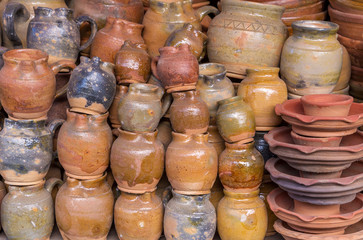 Clay pots, Pottery is made by hand