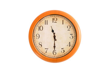 Isolated clock showing 11:30 o'clock