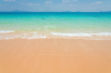 Fototapeta na wymiar tropical sand beach of Andaman Sea Thailand.