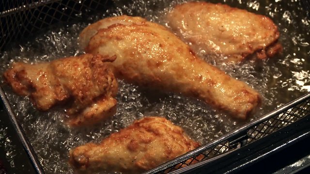 Deep-frying chicken legs