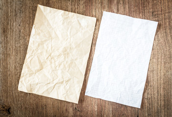 white paper on wooden table