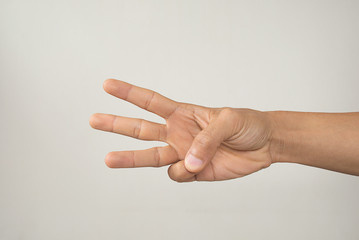 Naklejka premium hand with three fingers