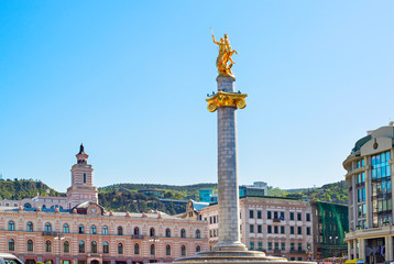 Fototapeta na wymiar Freedom Square. Tbilisi, Georgia