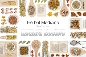 herbal tea on white background 