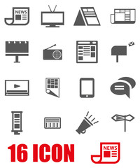 Vector grey advertisement icon set