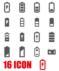 Vector grey battery icon set