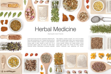 herbal tea on white background 