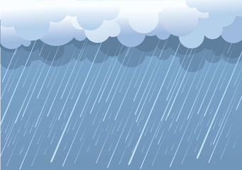 Rain.Vector image with dark clouds in wet day - 89509833