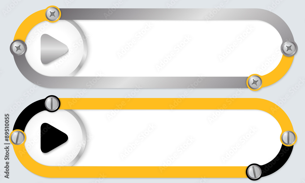 Poster two abstract frames for your text and play symbol