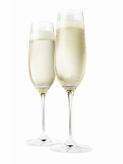 champagne in two glasses - Stock Image