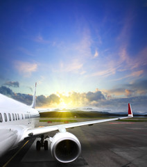 airplane wing at airport. vintage business travel concept