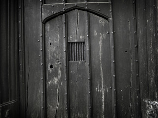 Old Spooky Gothic Doorway Background - Stock Image