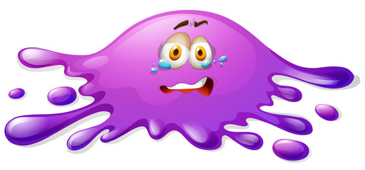 Purple slime with crying face