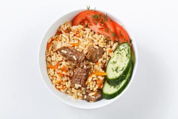 traditional asian pilaf. national uzbek food