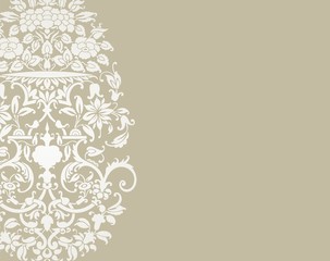 wedding card design, paisley floral pattern , India