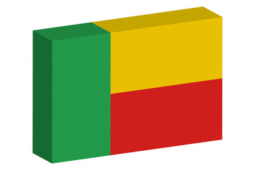 Fototapeta premium 3D Isometric Flag Illustration of the country of Benin