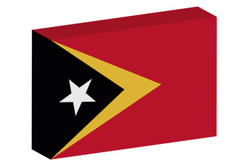 3D Isometric Flag Illustration of the country of  East Timor