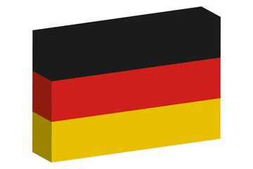 3D Isometric Flag Illustration of the country of  Germany