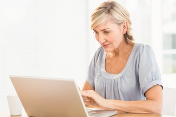 Attentive businesswoman working on a laptop