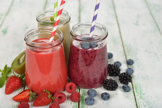 Various berry smoothies