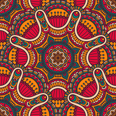 Ethnic floral seamless pattern