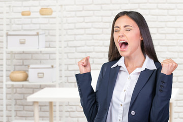 Young businesswoman in her office