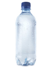 Naklejka premium Mineral water bottle cut out on white - Stock Image