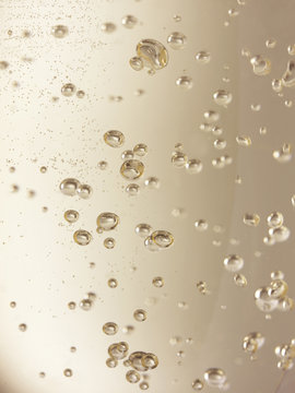 champagne bubbles full frame - Stock Image