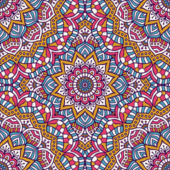 Ethnic floral seamless pattern