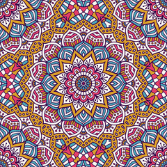 Ethnic floral seamless pattern