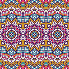Ethnic floral seamless pattern