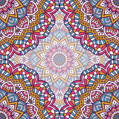 Ethnic floral seamless pattern
