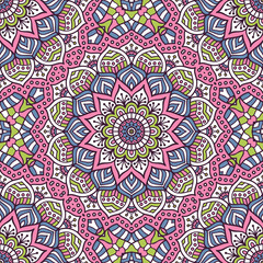 Ethnic floral seamless pattern