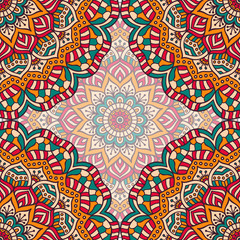 Ethnic floral seamless pattern